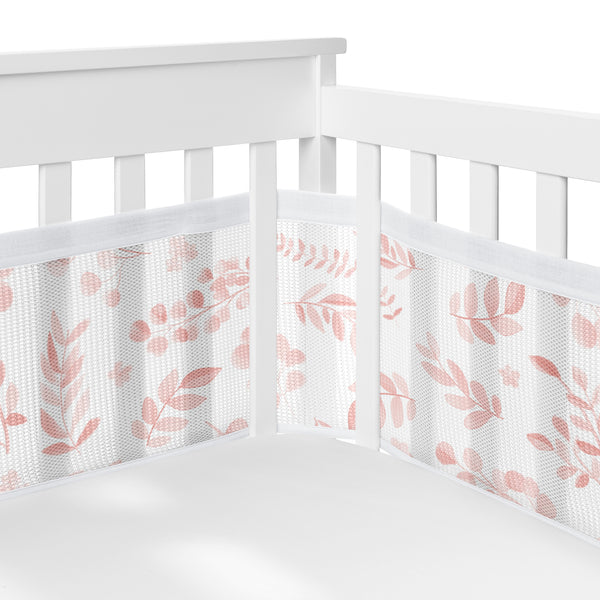 Botanical Blush Pink Collection Sweet Jojo Designs + BreathableBaby Breathable Mesh Crib Liner