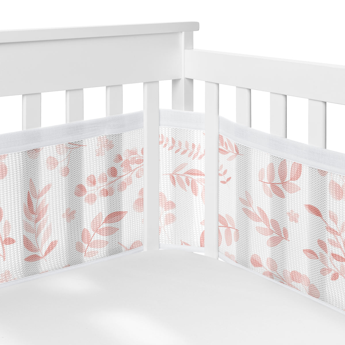 Botanical Blush Pink Collection Sweet Jojo Designs 6 Piece Crib Bedding + BreathableBaby Breathable Mesh Liner