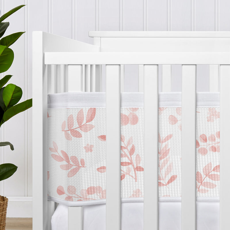 Botanical Blush Pink Collection Sweet Jojo Designs + BreathableBaby Breathable Mesh Crib Liner