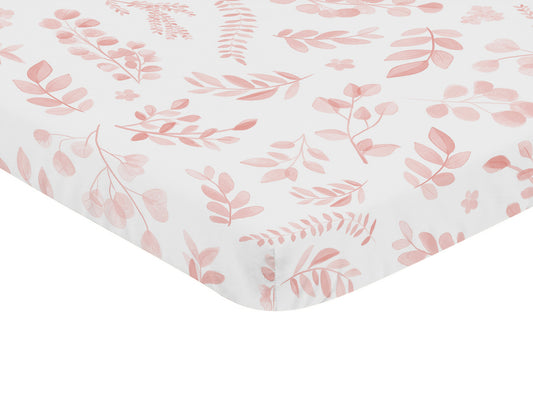 Botanical Blush Pink Collection Mini Crib Sheet