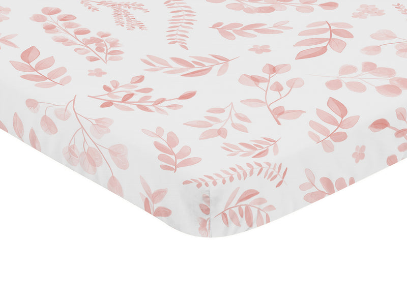 Botanical Blush Pink Collection Mini Crib Sheet