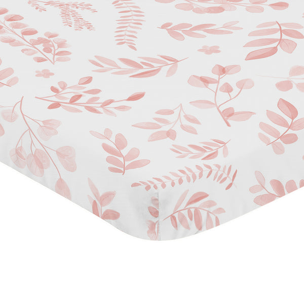 Botanical Blush Pink Collection Mini Crib Sheet alternate view