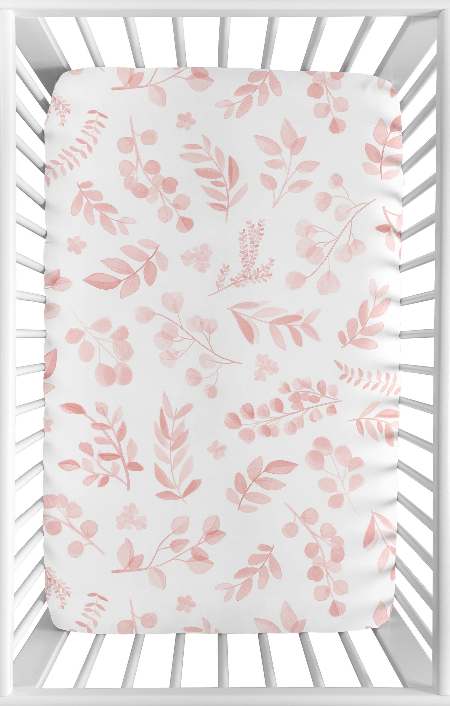 Botanical Blush Pink Collection Mini Crib Sheet