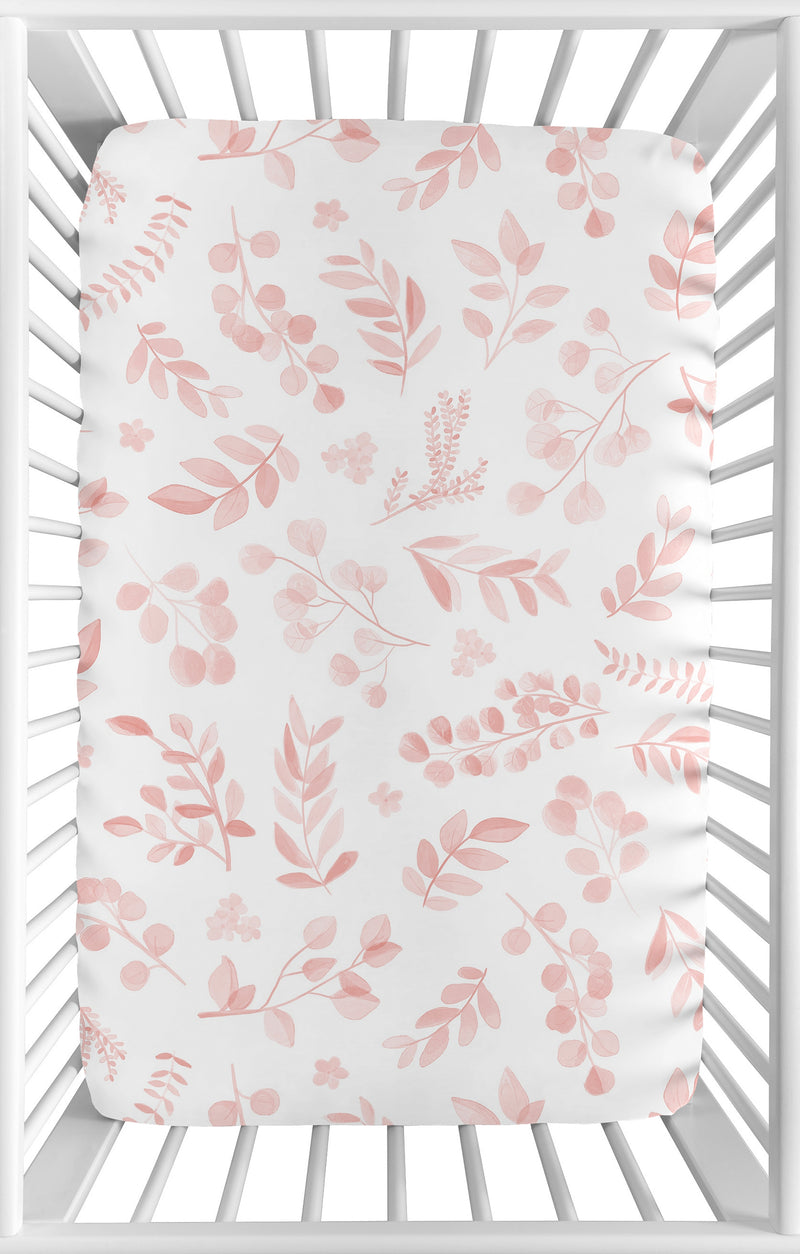 Botanical Blush Pink Collection Mini Crib Sheet