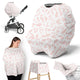 Botanical Blush Pink Collection Multi Use Baby Car Seat and Nursing Cover