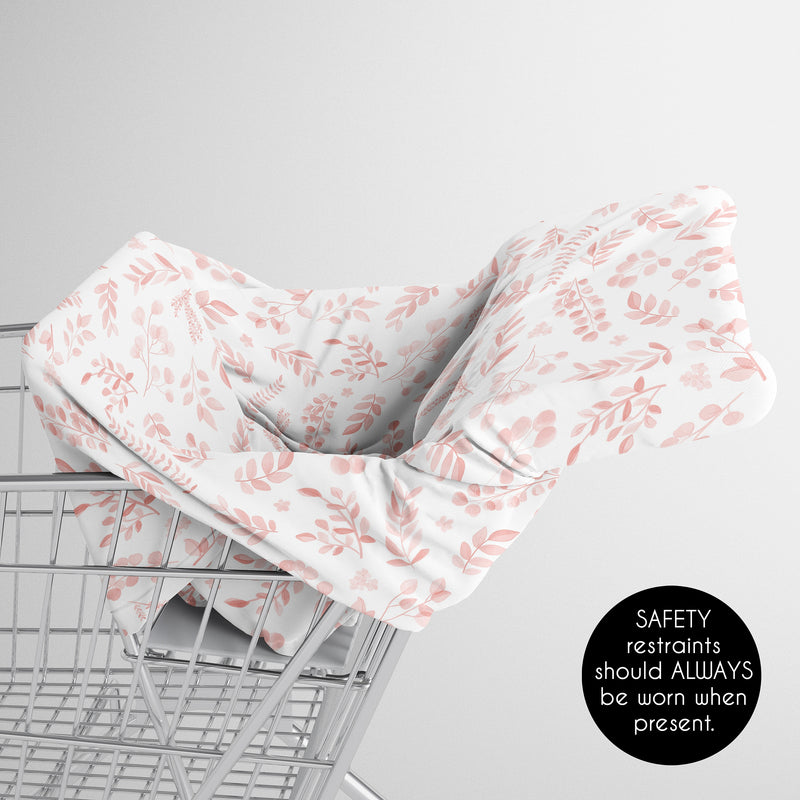 Botanical Blush Pink Collection Multi Use Baby Car Seat and Nursing Cover