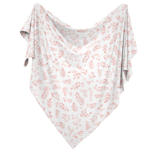 Botanical Blush Pink Collection Baby Swaddle Blanket