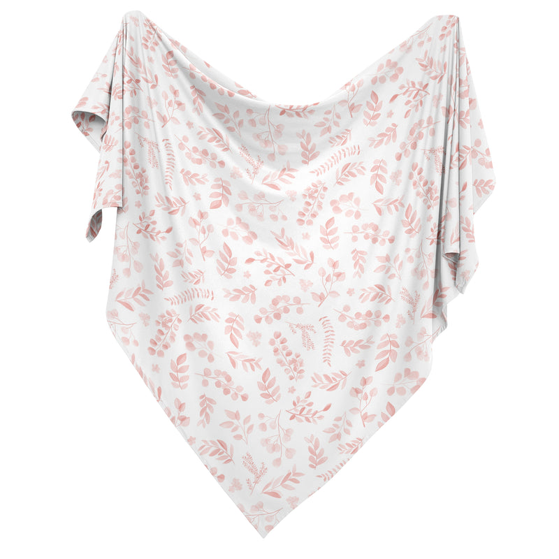 Botanical Blush Pink Collection Baby Swaddle Blanket