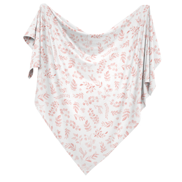 Botanical Blush Pink Collection Baby Swaddle Blanket alternate view