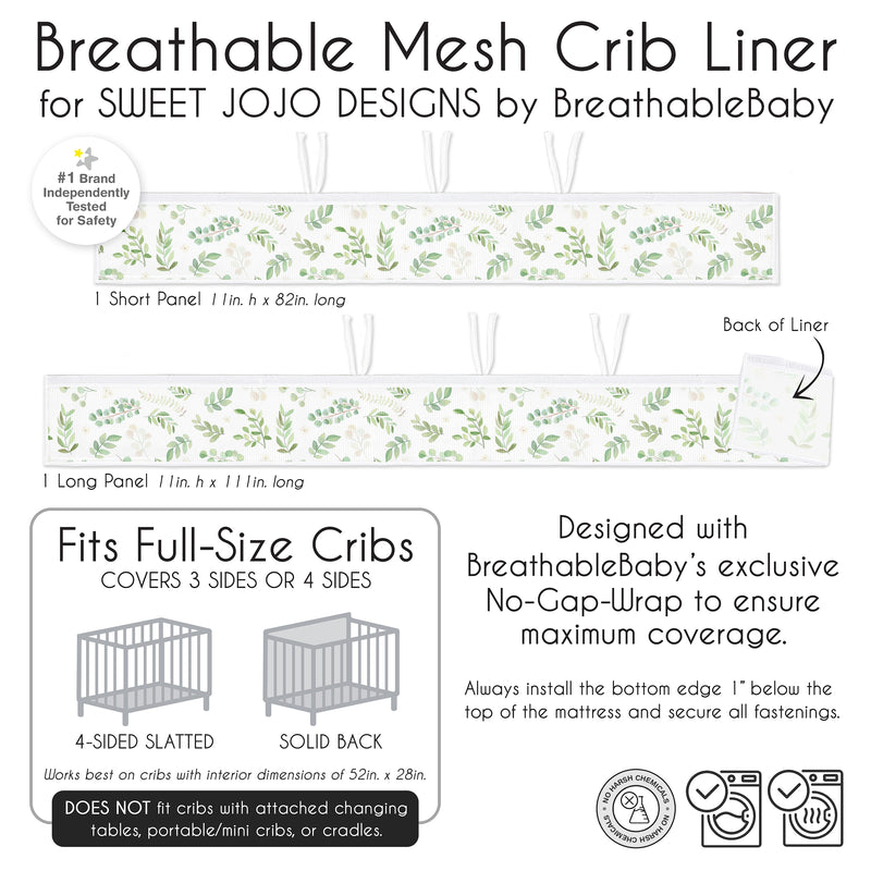 Botanical Collection Sweet Jojo Designs + BreathableBaby Breathable Mesh Crib Liner