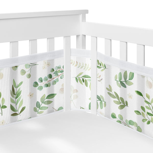 Botanical Collection Sweet Jojo Designs + BreathableBaby Breathable Mini Mesh Crib Liner Anti Bumper Pad
