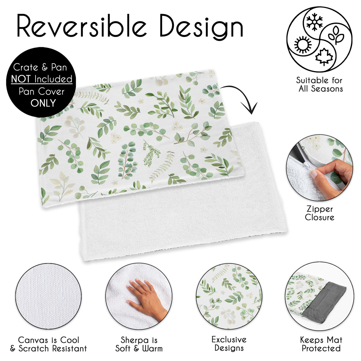 Botanical Collection Dog Crate Bottom Tray Pan Cover 36in.