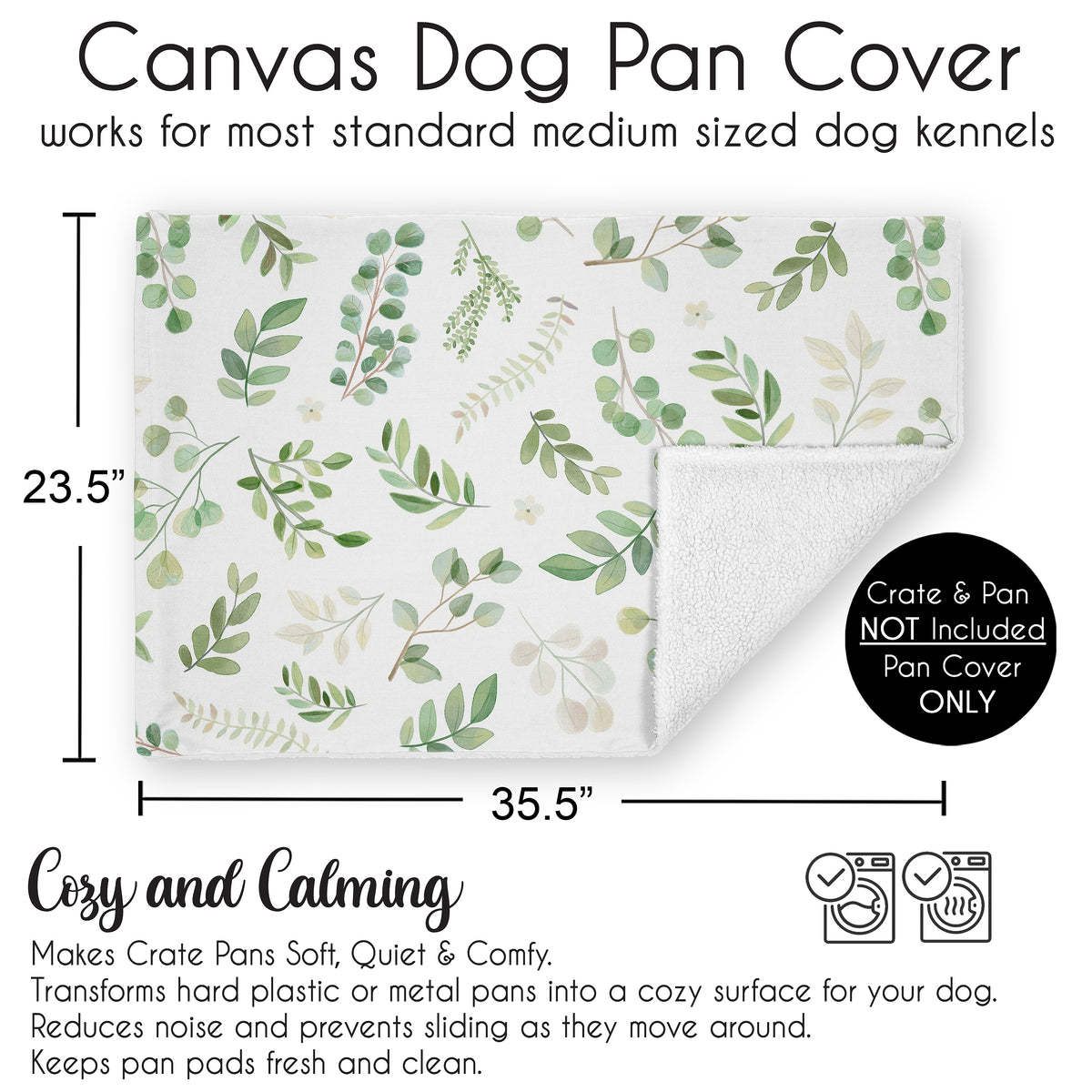 Botanical Collection Dog Crate Bottom Tray Pan Cover 36in.