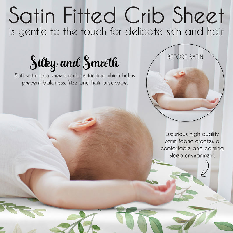 Botanical Collection Satin Fitted Crib Sheet