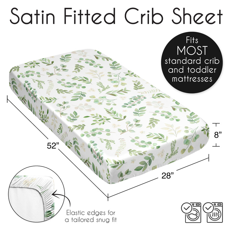 Botanical Collection Satin Fitted Crib Sheet