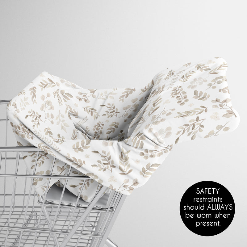 Botanical Taupe Collection Multi Use Baby Car Seat and Nursing Cover
