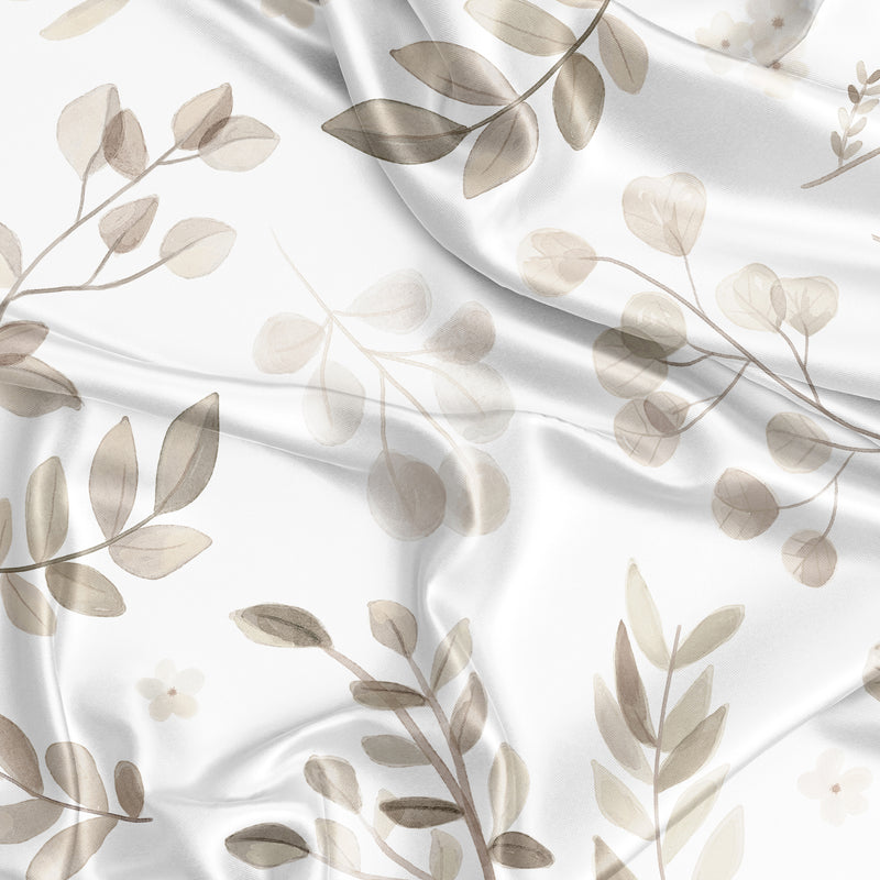 Botanical Taupe Collection Satin Fitted Crib Sheet