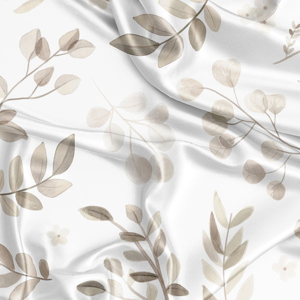 Botanical Taupe Collection Satin Fitted Crib Sheet alternate view