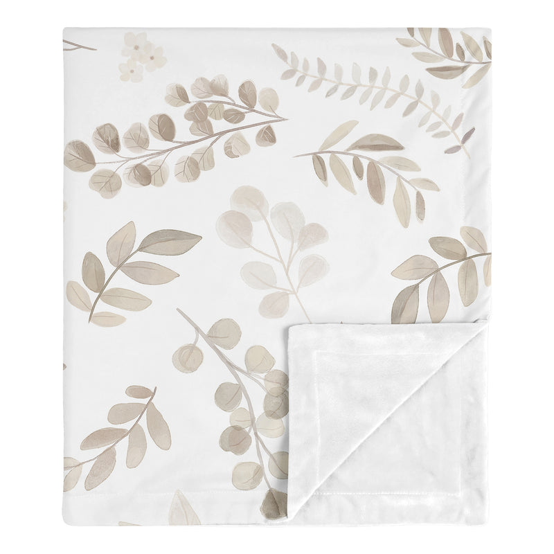 Botanical Taupe Collection Baby Blanket