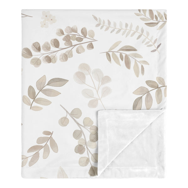 Botanical Taupe Collection Baby Blanket