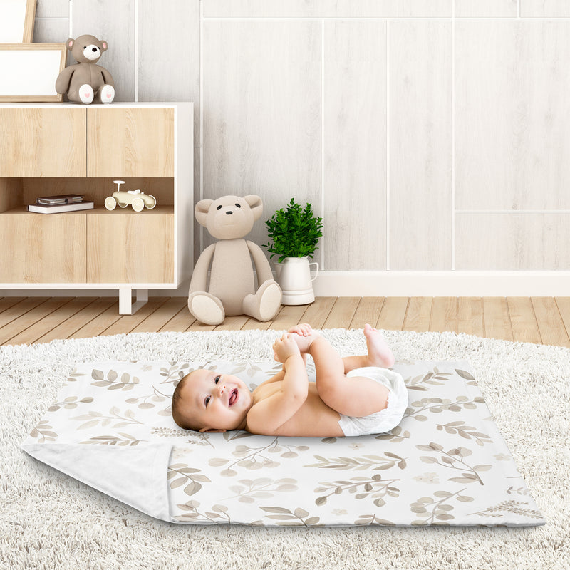 Botanical Taupe Collection Baby Blanket
