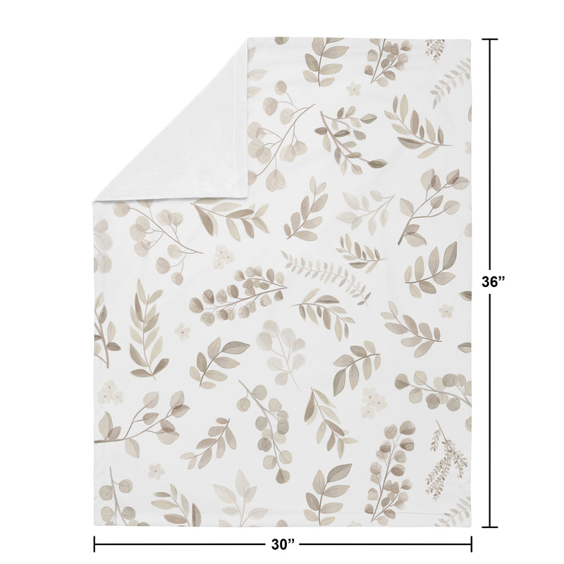 Botanical Taupe Collection Baby Blanket