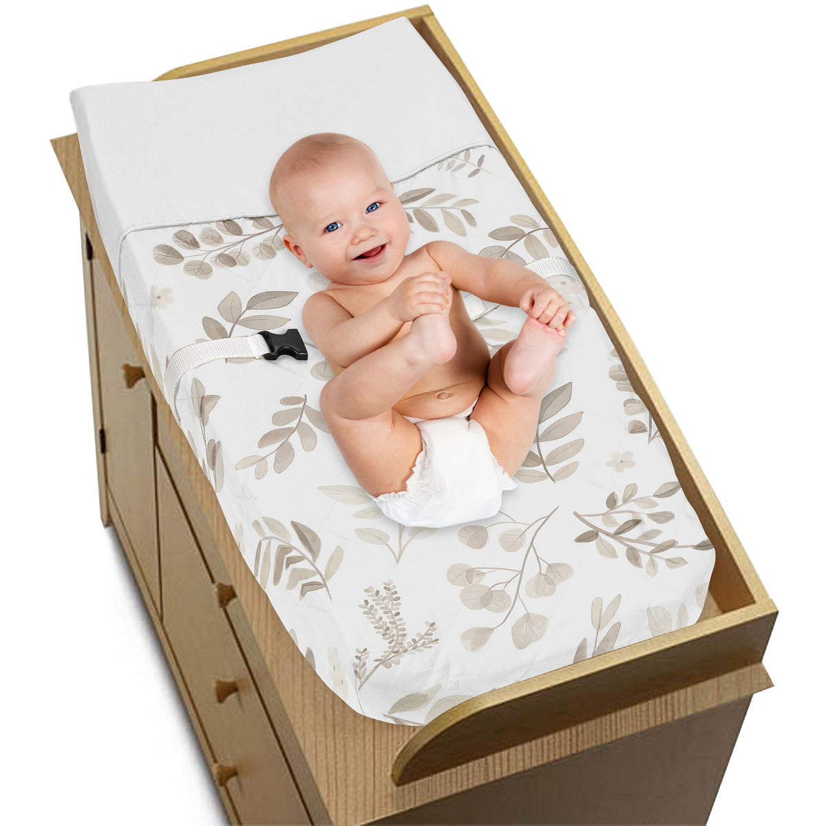 Botanical Taupe Collection Changing Pad Cover