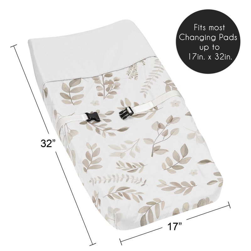 Botanical Taupe Collection Changing Pad Cover