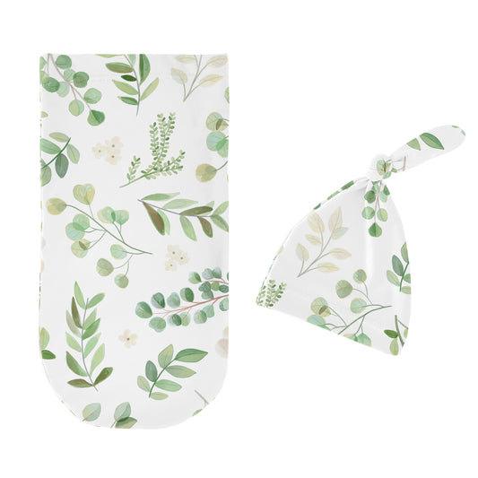 Botanical Collection Baby Cocoon and Beanie Hat - 2 Piece Set