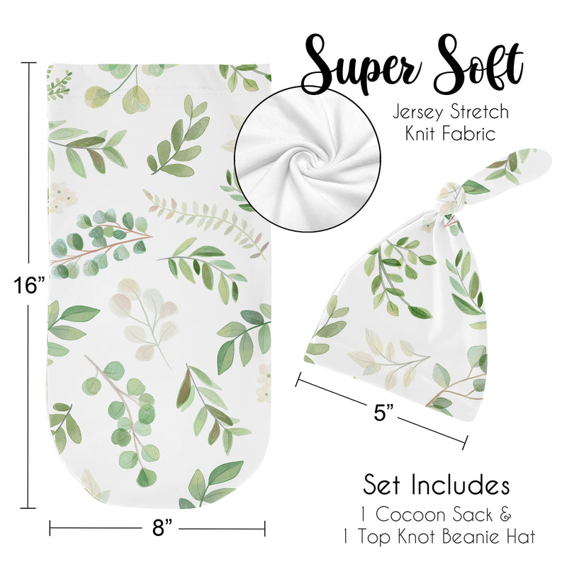 Botanical Collection Baby Cocoon and Beanie Hat - 2 Piece Set