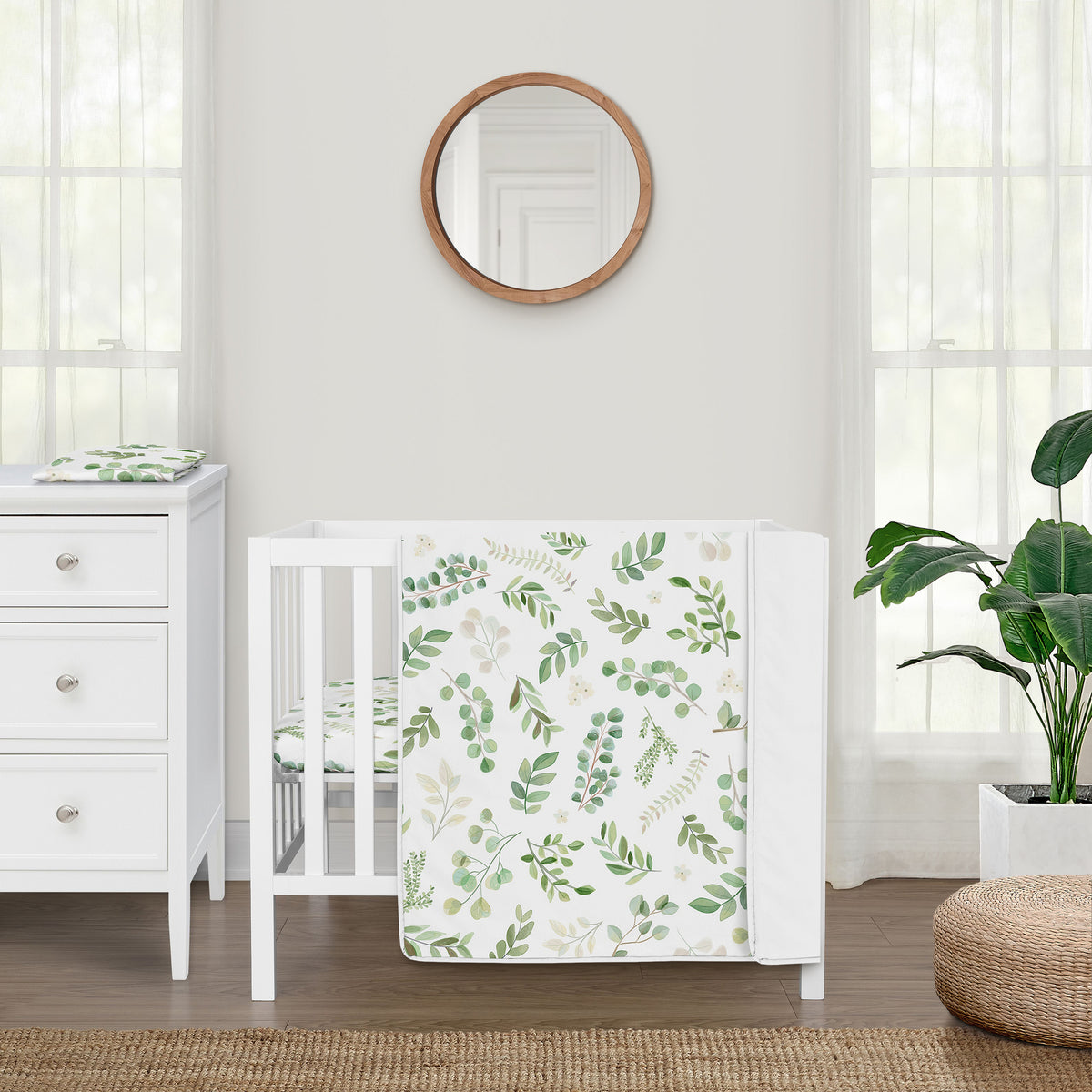 Botanical Collection 3 Piece Mini Crib Bedding Set