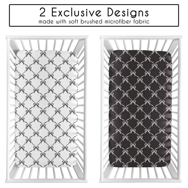Ballerina and Ballet Bows Black Collection 2 Pack Crib Sheets alternate view
