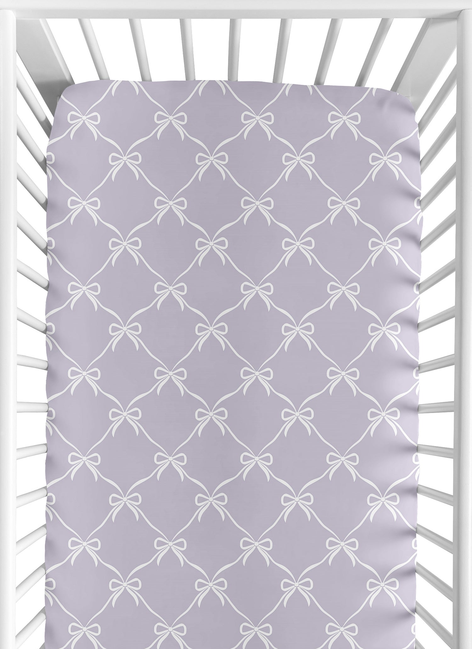 Ballerina and Ballet Bows Purple Collection Crib Sheet