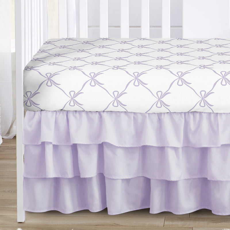 Ballerina and Ballet Bows Purple Collection 4 Piece Crib Bedding