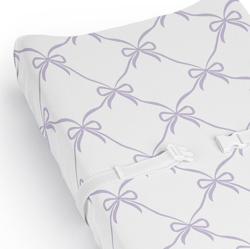 Ballerina and Ballet Bows Purple Collection Changing Pad Cover Sheet