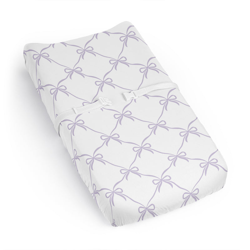 Ballerina and Ballet Bows Purple Collection Changing Pad Cover Sheet
