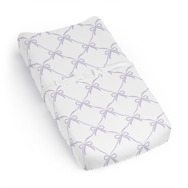 Ballerina and Ballet Bows Purple Collection Changing Pad Cover Sheet