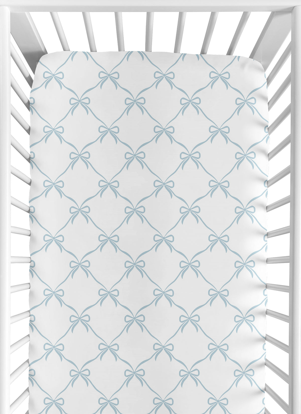 Ballerina and Ballet Bows Blue Collection Crib Sheet