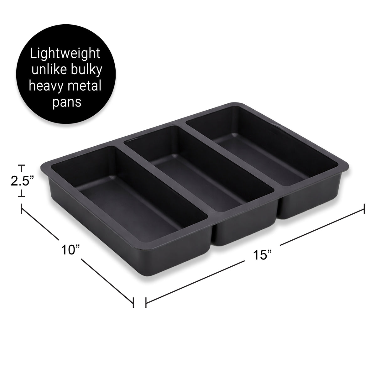 Silicone 3 Sectioned Chicken Breading Station Dredging Tray