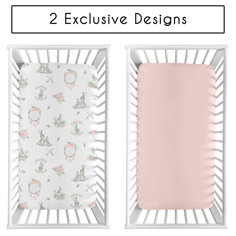 Bunny Floral Collection 2 Pack Crib Sheets