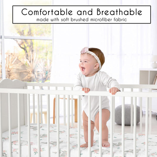 Bunny Floral Collection Crib Sheet