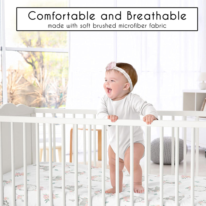 Bunny Floral Collection Crib Sheet
