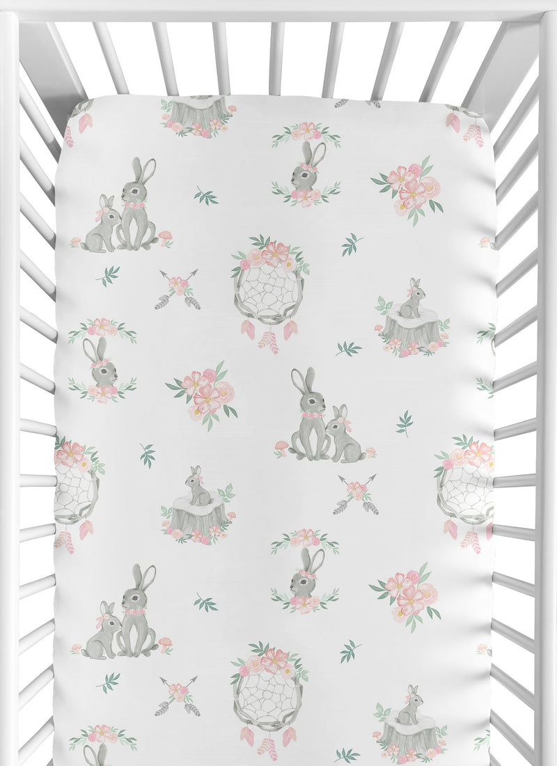 Bunny Floral Collection Crib Sheet