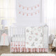 Bunny Floral Collection 4 Piece Bumperless Crib Bedding