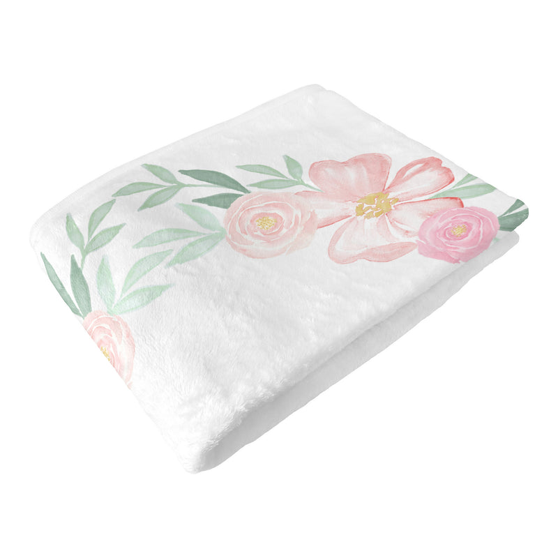 Bunny Floral Collection Monthly Milestone Baby Blanket