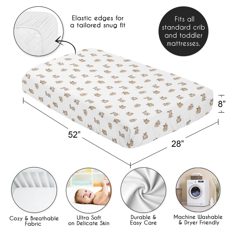 Woodland Bunny Collection Crib Sheet