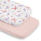 Butterfly Blush Pink and Purple Collection 2 Pack Baby Bassinet Fitted Sheets