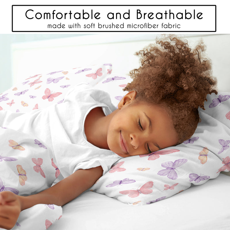 Butterfly Blush Pink and Purple Collection Full/Queen Bedding