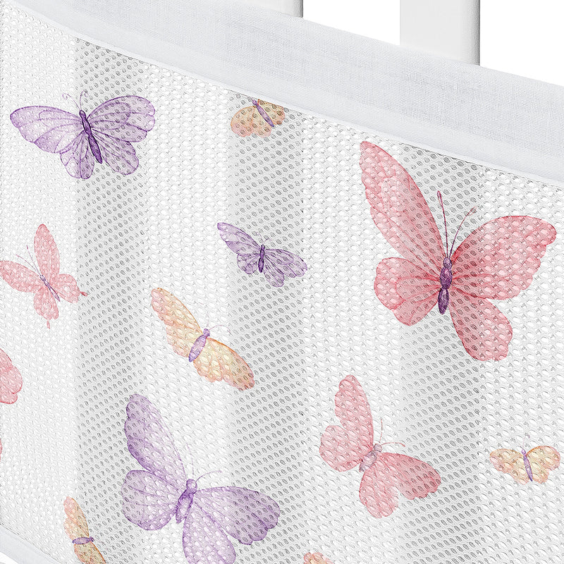 Butterfly Blush Pink and Purple Collection Sweet Jojo Designs + BreathableBaby Breathable Mini Mesh Crib Liner