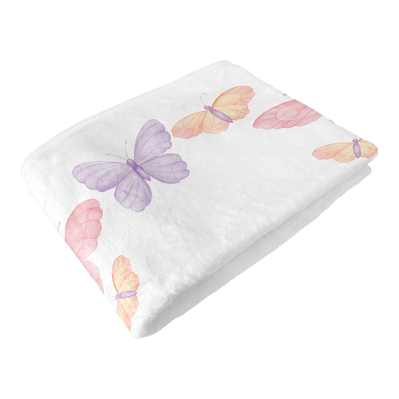 Butterfly Blush Pink and Purple Collection Monthly Milestone Baby Blanket